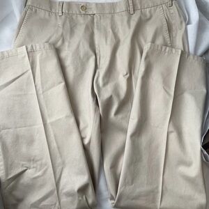 Peter Millar Pants Beige Chinos Flat Front Pima Cotton Ankle 38x32
